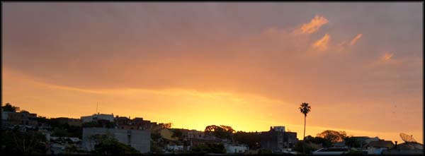 O sol baixando na direção do Uruguai, expectativa
